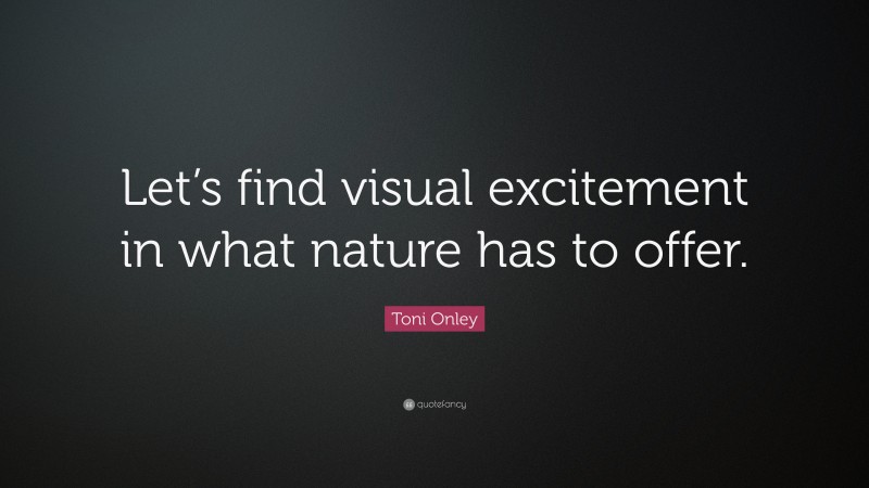 Toni Onley Quote: “Let’s find visual excitement in what nature has to offer.”