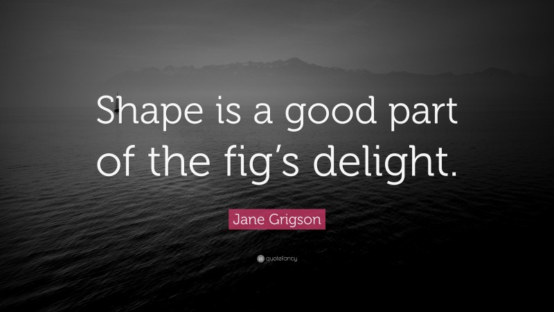 Jane Grigson Quote: “Shape is a good part of the fig’s delight.”