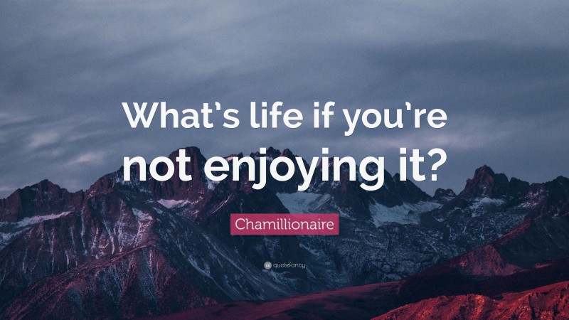 Chamillionaire Quote: “What’s life if you’re not enjoying it?”