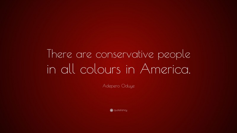 Adepero Oduye Quote: “There are conservative people in all colours in America.”
