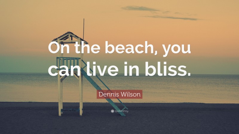 Dennis Wilson Quote: “On the beach, you can live in bliss.”