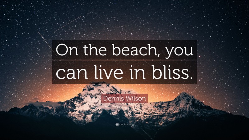 Dennis Wilson Quote: “On the beach, you can live in bliss.”