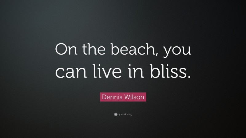 Dennis Wilson Quote: “On the beach, you can live in bliss.”