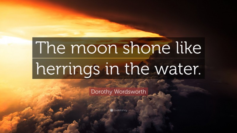 Dorothy Wordsworth Quote: “The moon shone like herrings in the water.”