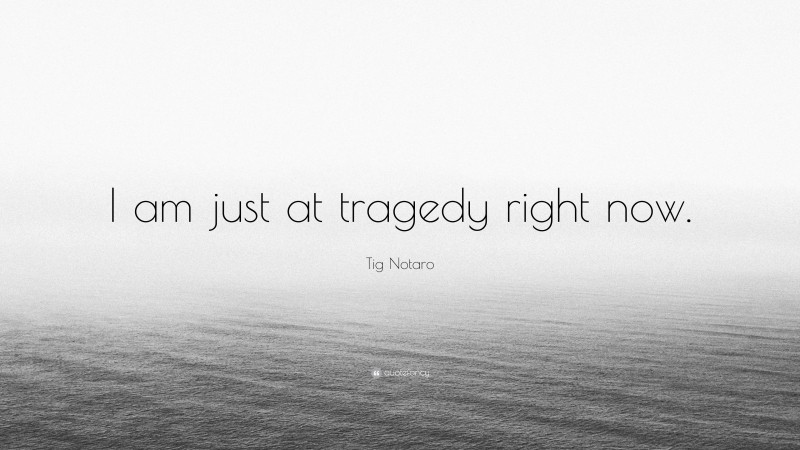 Tig Notaro Quote: “I am just at tragedy right now.”