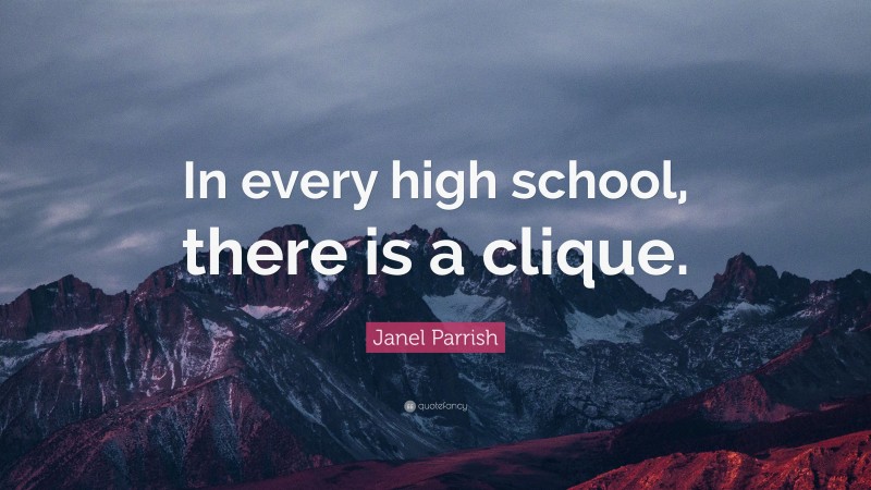 Janel Parrish Quote: “In every high school, there is a clique.”