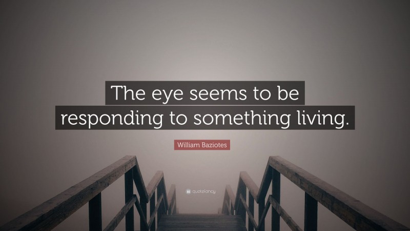 William Baziotes Quote: “The eye seems to be responding to something living.”