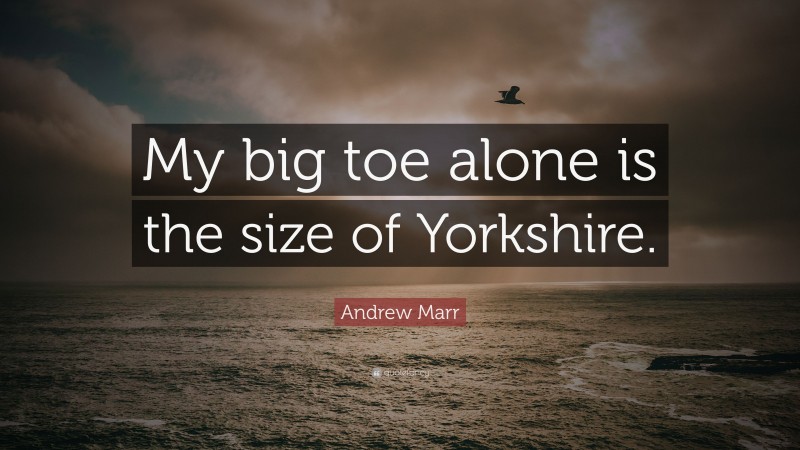 Andrew Marr Quote: “My big toe alone is the size of Yorkshire.”
