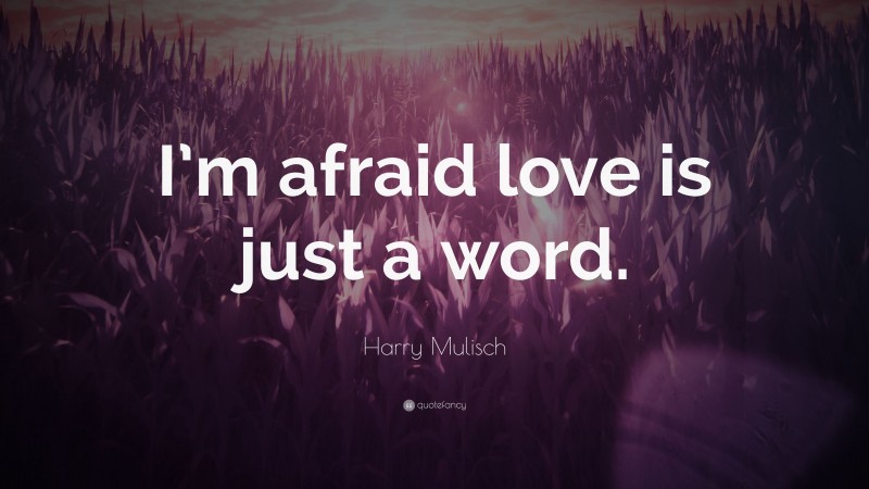 Harry Mulisch Quote: “I’m afraid love is just a word.”