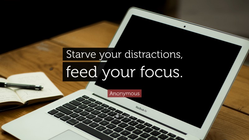 Anonymous Quote: “Starve your distractions, feed your focus.”