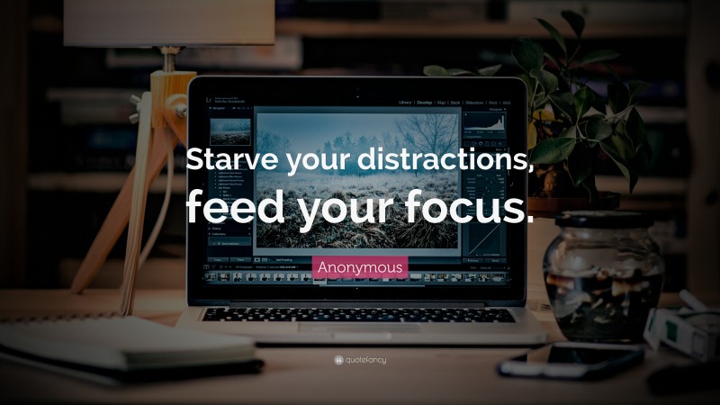 Anonymous Quote: “Starve your distractions, feed your focus.”