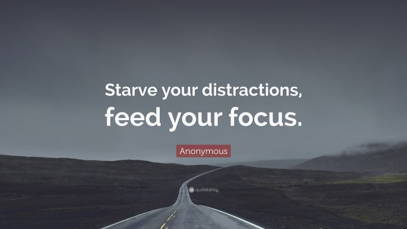 Anonymous Quote: “Starve your distractions, feed your focus.”