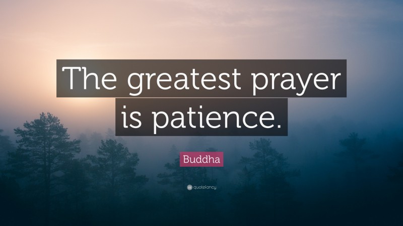 Buddha Quote: “The greatest prayer is patience.”