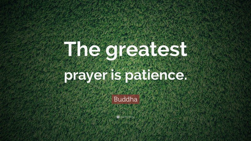 Buddha Quote: “The greatest prayer is patience.”