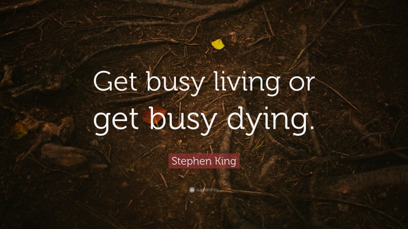 Stephen King Quote: “Get busy living or get busy dying.”