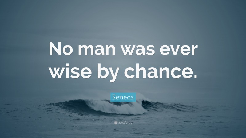 Seneca Quote: “No man was ever wise by chance.”