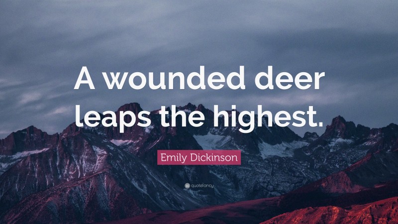 Emily Dickinson Quote: “A wounded deer leaps the highest.”