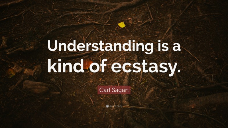 Carl Sagan Quote: “Understanding is a kind of ecstasy.”