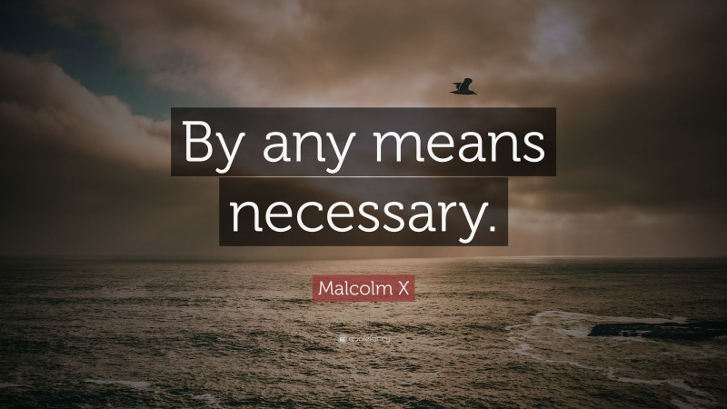 Malcolm X Quote: “By any means necessary.”