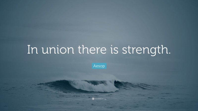Aesop Quote: “In union there is strength.”