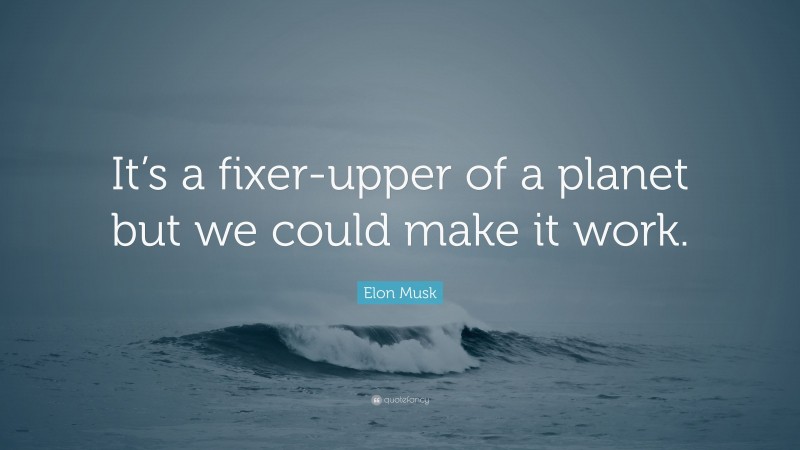 Elon Musk Quote: “It’s a fixer-upper of a planet but we could make it work.”