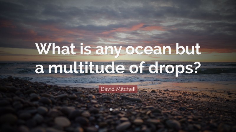 David Mitchell Quote: “What is any ocean but a multitude of drops?”