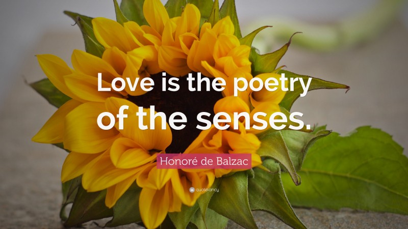 Honoré de Balzac Quote: “Love is the poetry of the senses.”