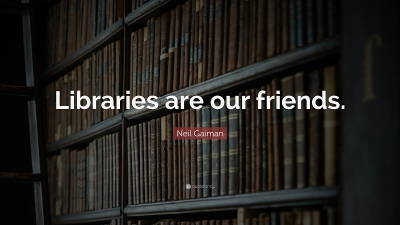 Neil Gaiman Quote: “Libraries are our friends.”