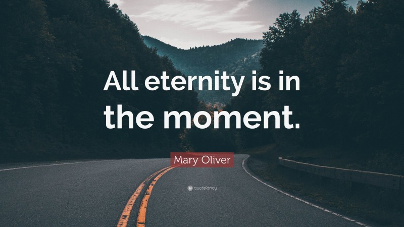 Mary Oliver Quote: “All eternity is in the moment.”