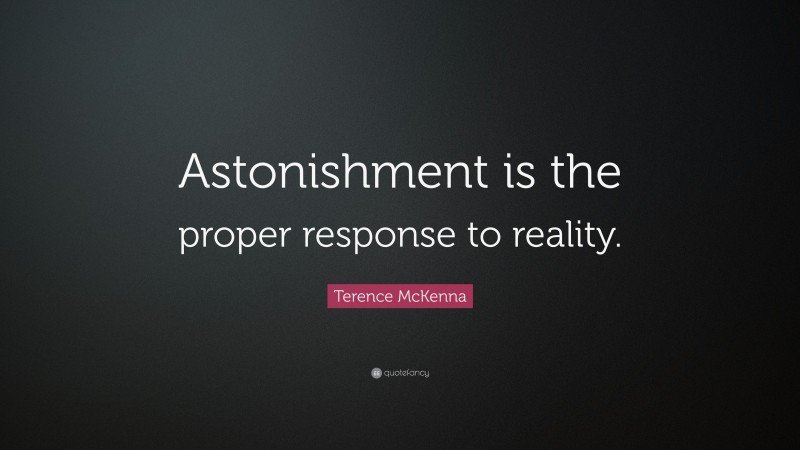 Terence McKenna Quote: “Astonishment is the proper response to reality.”