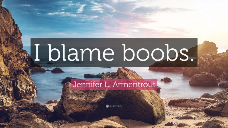 Jennifer L. Armentrout Quote: “I blame boobs.”