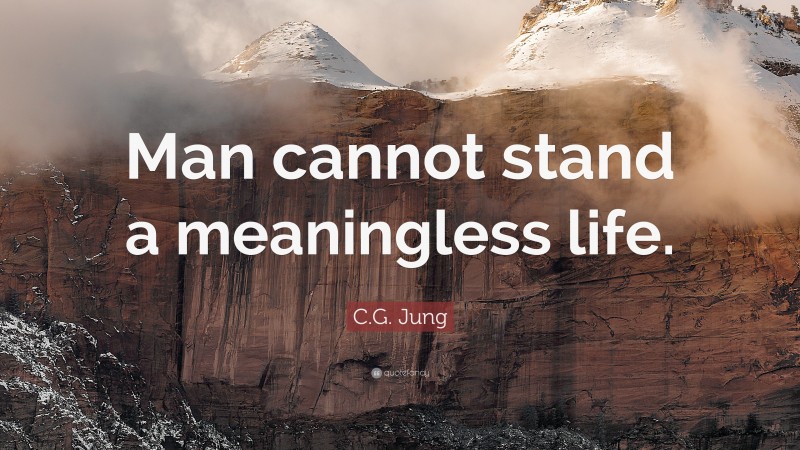 C.G. Jung Quote: “Man cannot stand a meaningless life.”