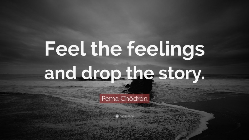 Pema Chödrön Quote: “Feel the feelings and drop the story.”
