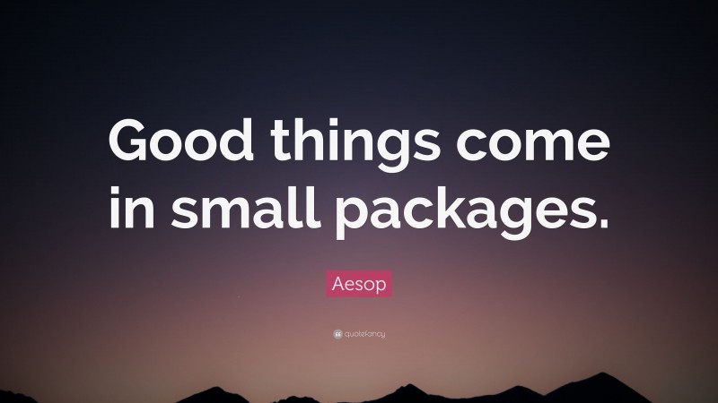 Aesop Quote: “Good things come in small packages.”