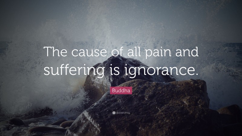 Buddha Quote: “The cause of all pain and suffering is ignorance.”