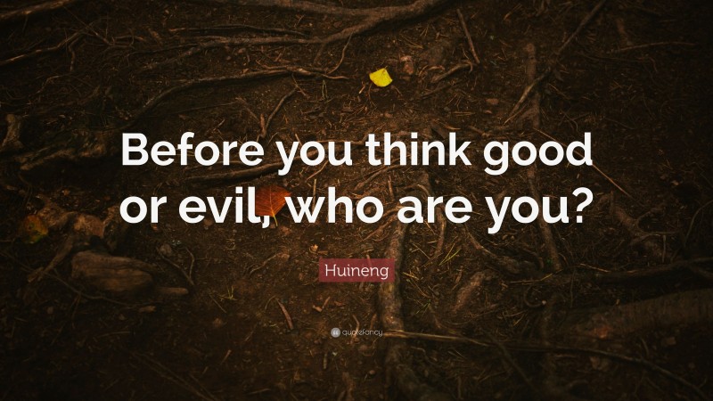 Huineng Quote: “Before you think good or evil, who are you?”
