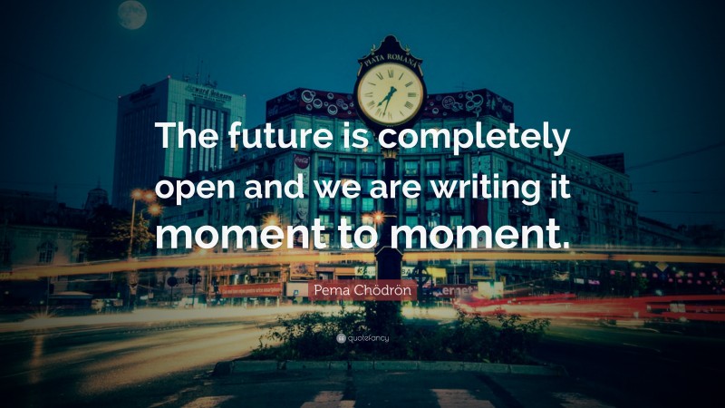Pema Chödrön Quote: “The future is completely open and we are writing it moment to moment.”