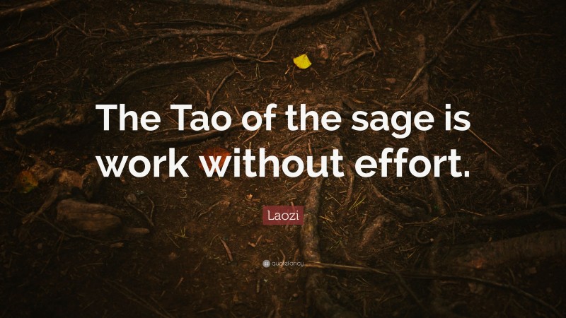 Laozi Quote: “The Tao of the sage is work without effort.”