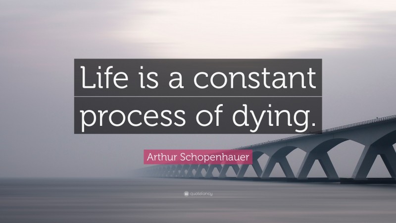 Arthur Schopenhauer Quote: “Life is a constant process of dying.”