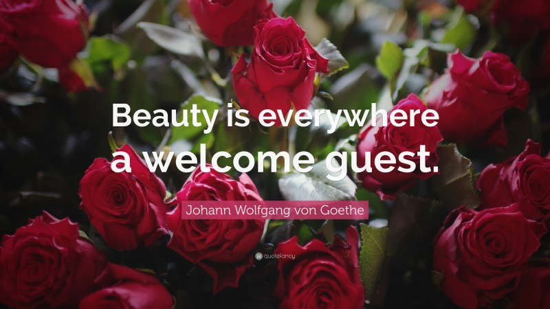 Johann Wolfgang von Goethe Quote: “Beauty is everywhere a welcome guest.”