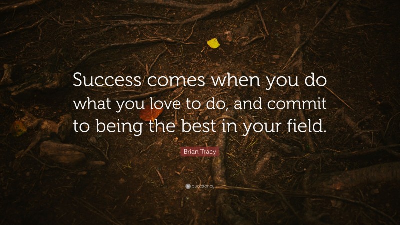 Brian Tracy Quote: “Success comes when you do what you love to do, and commit to being the best in your field.”