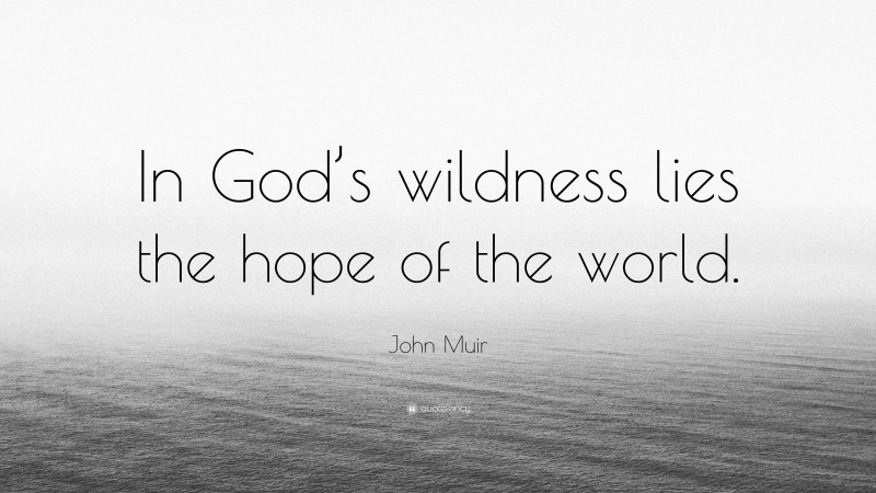 John Muir Quote: “In God’s wildness lies the hope of the world.”