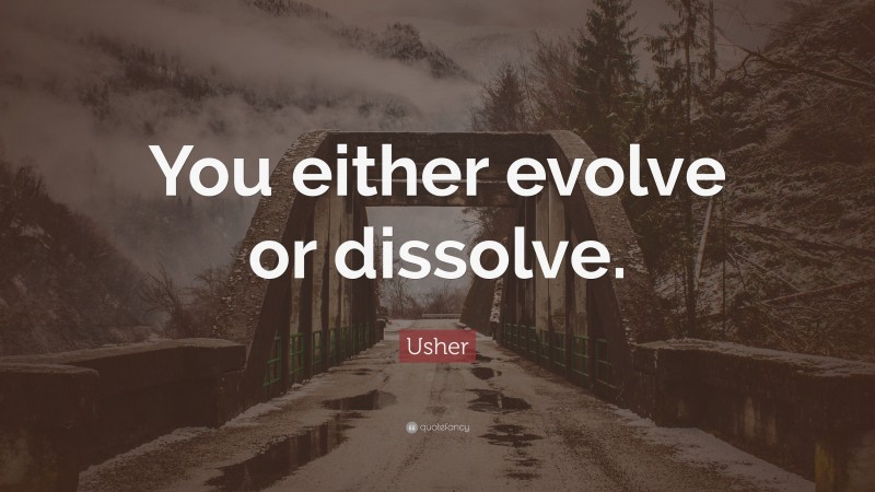 Usher Quote: “You either evolve or dissolve.”