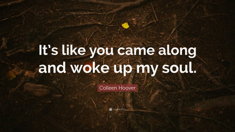 Colleen Hoover Quote: “It’s like you came along and woke up my soul.”