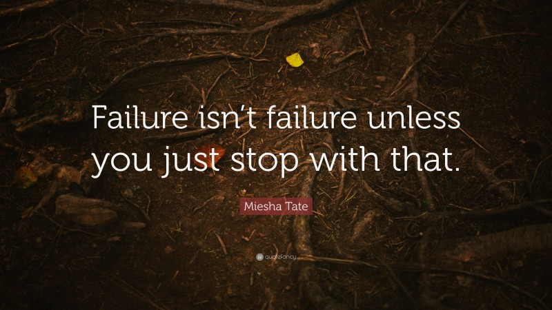 Miesha Tate Quote: “Failure isn’t failure unless you just stop with that.”