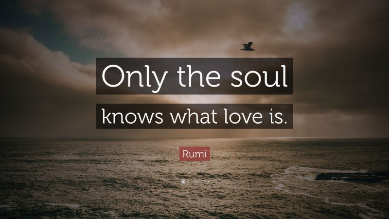 Rumi Quote: “Only the soul knows what love is.”