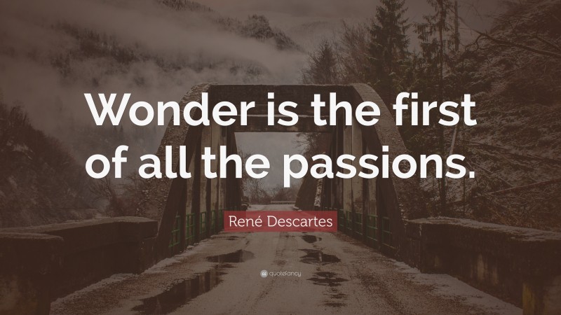 René Descartes Quote: “Wonder is the first of all the passions.”