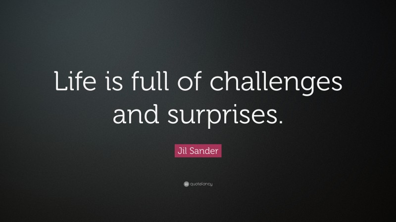 Jil Sander Quote: “Life is full of challenges and surprises.”
