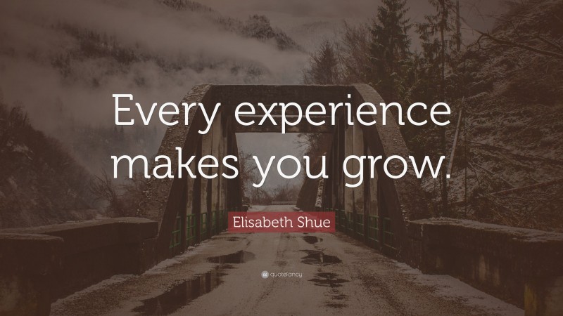 Elisabeth Shue Quote: “Every experience makes you grow.”