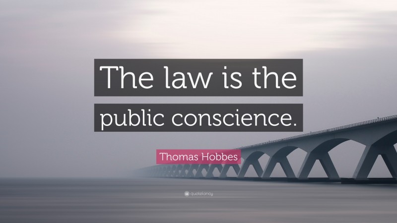 Thomas Hobbes Quote: “The law is the public conscience.”